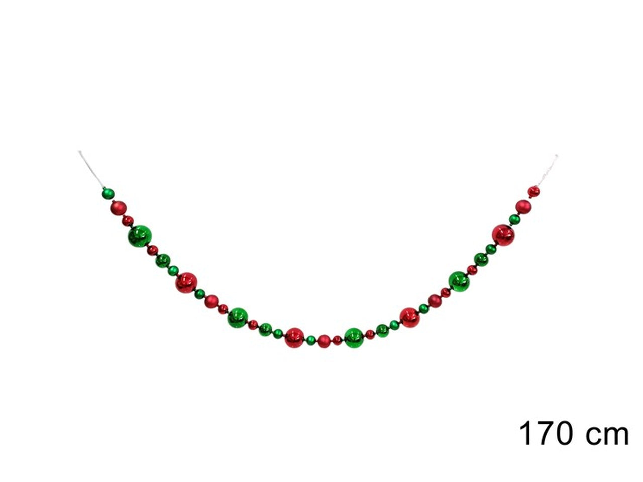 Ghirlanda con palline 170cm rosso e verde