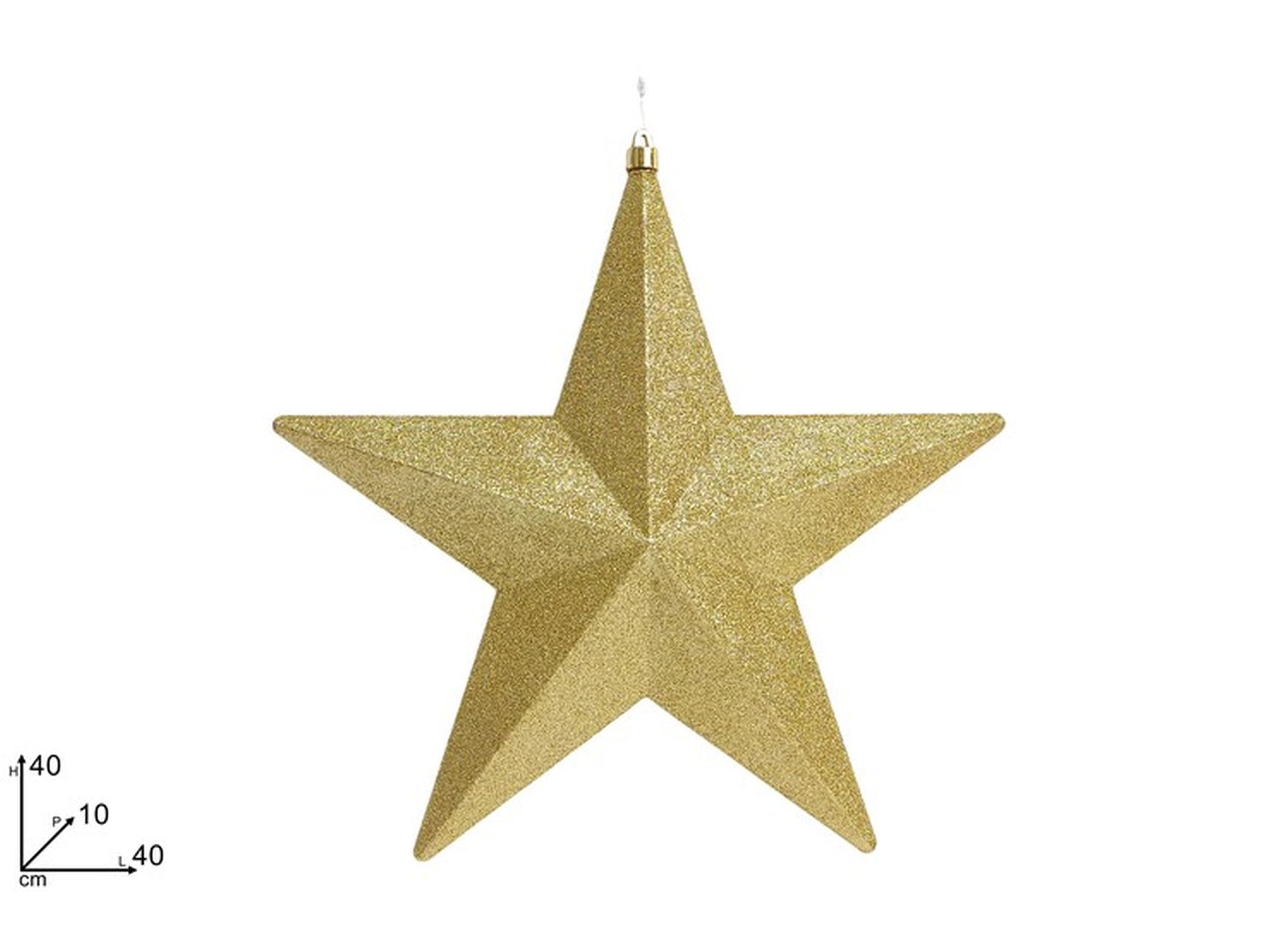 Appendino stella 40cm glitter oro