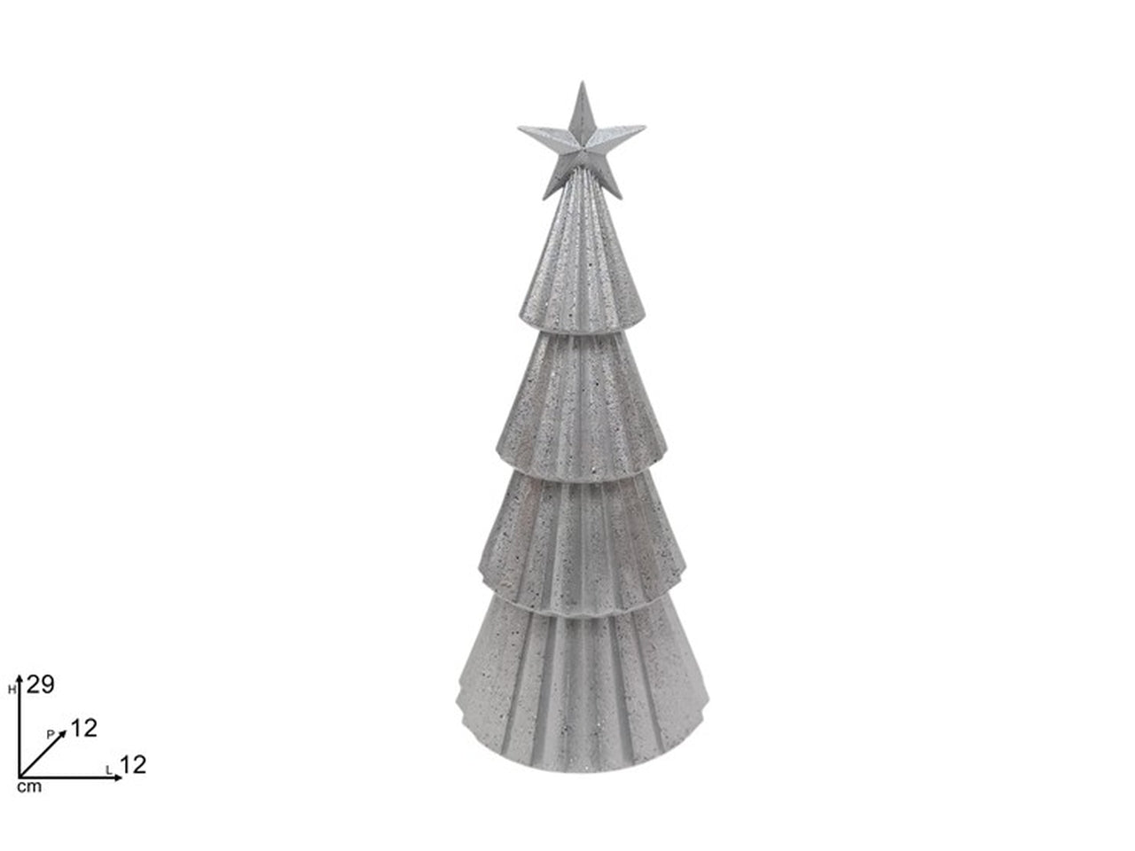 Albero 29cm glitterato silver