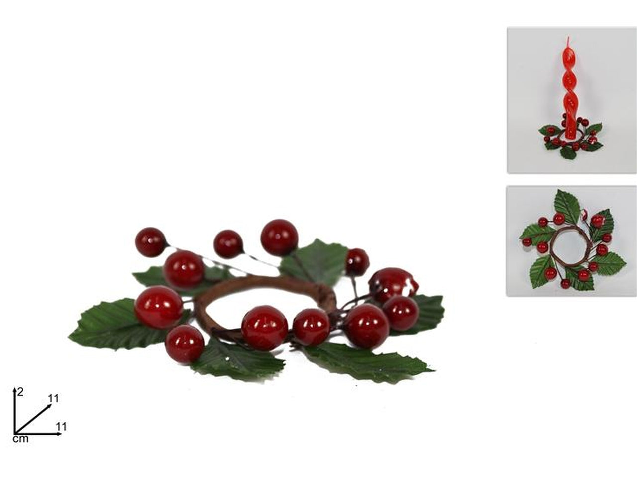 Girocandela 11cm con bacche