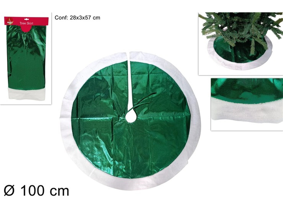 Copribase per albero 100cm laminato verde con bordo bianco