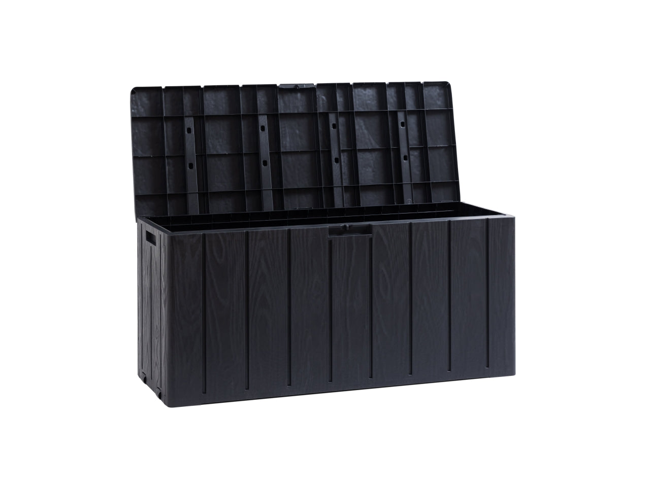 Baule bravo multiuso con seduta per 2 persone effetto legno 270l 118x45xh.56cm antracite scuro