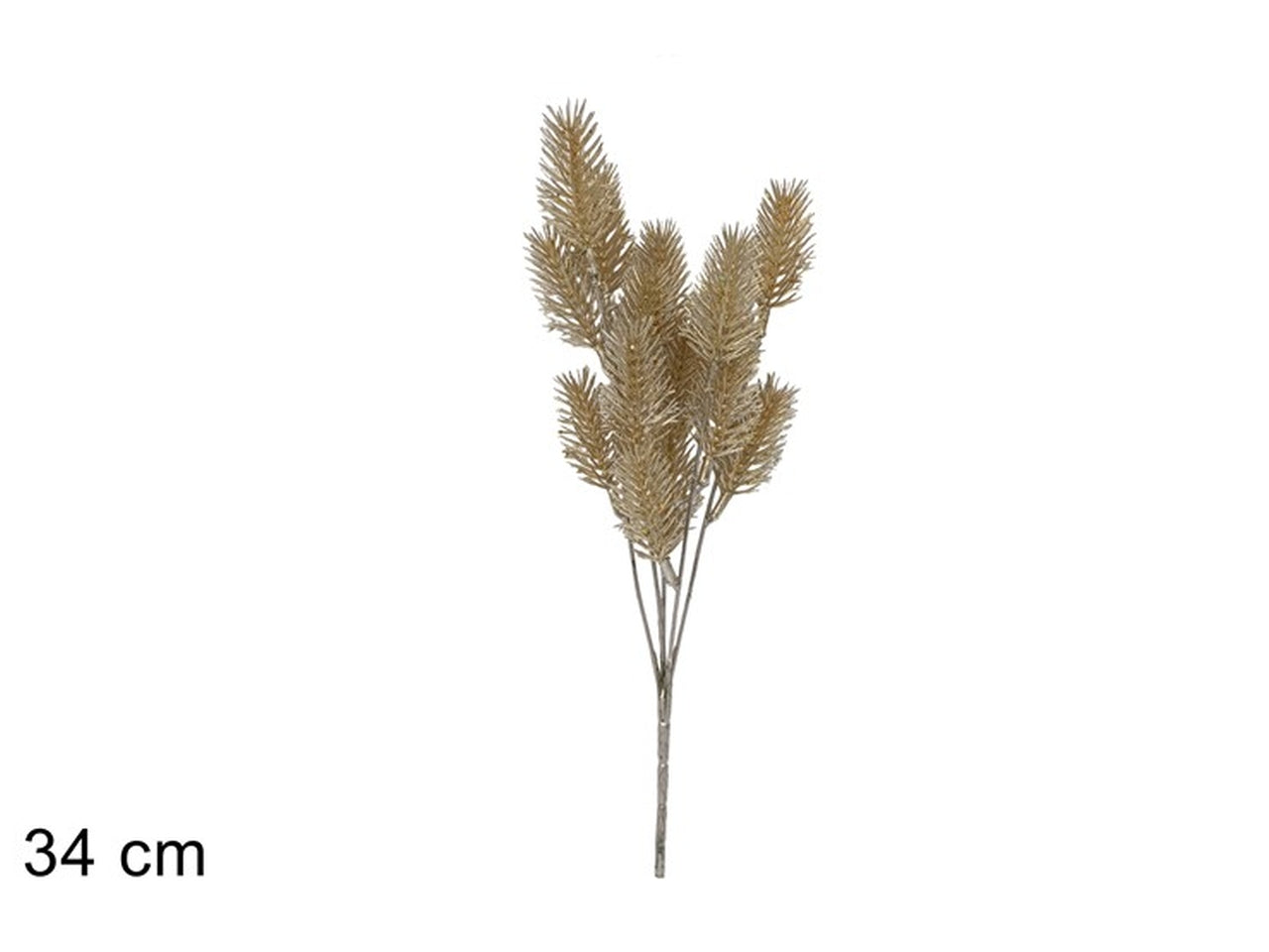 Ramo pino 34cm glitterati champagne