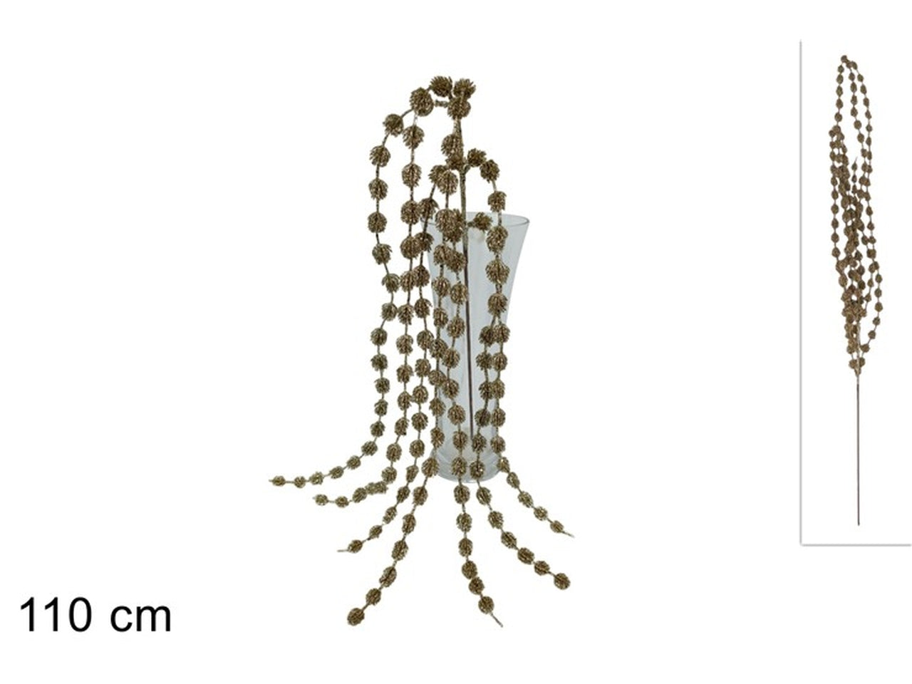 Ramo pendente glitterato 110cm champagne
