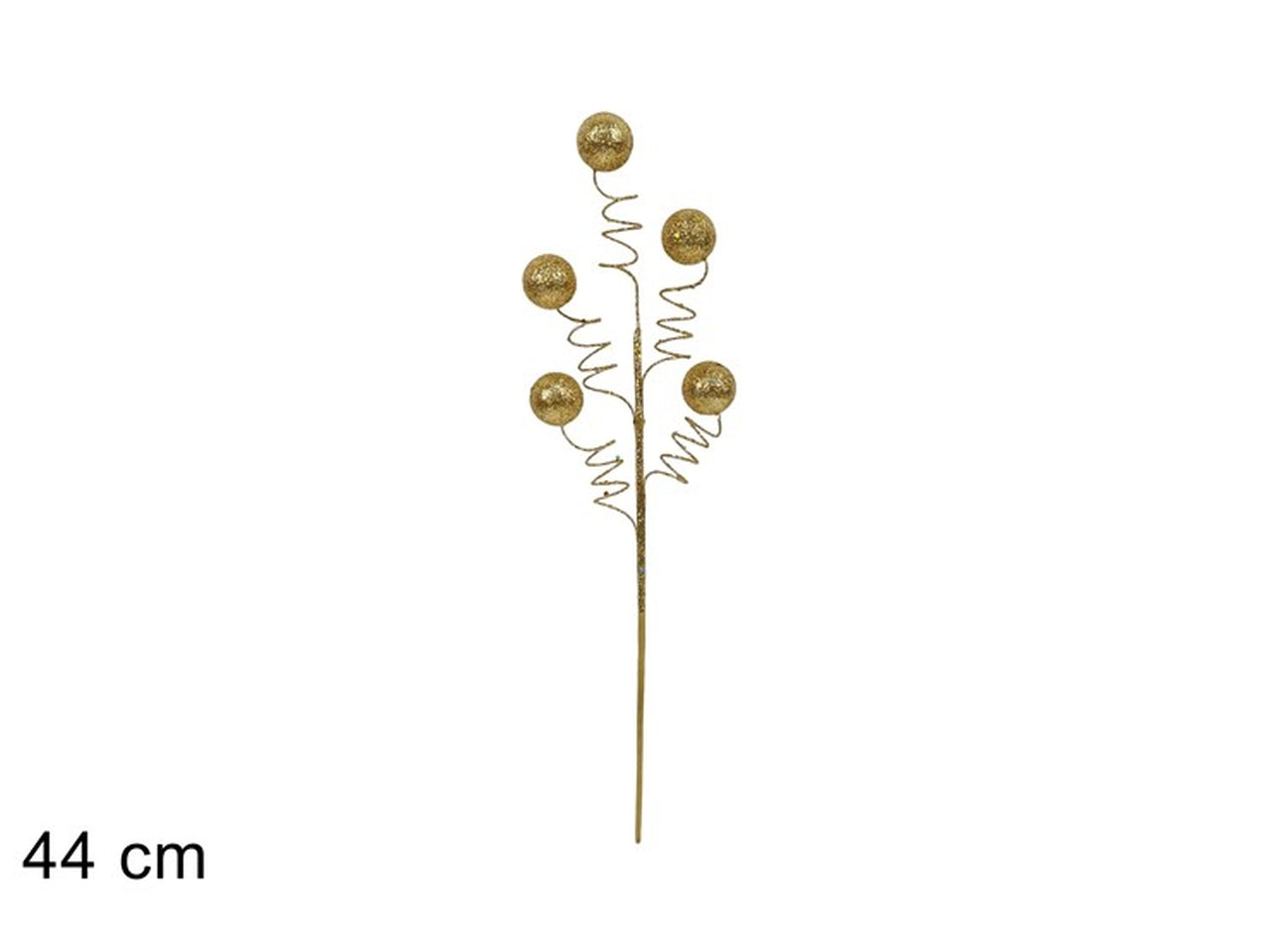 Ramo 44cm con palline glitterate oro