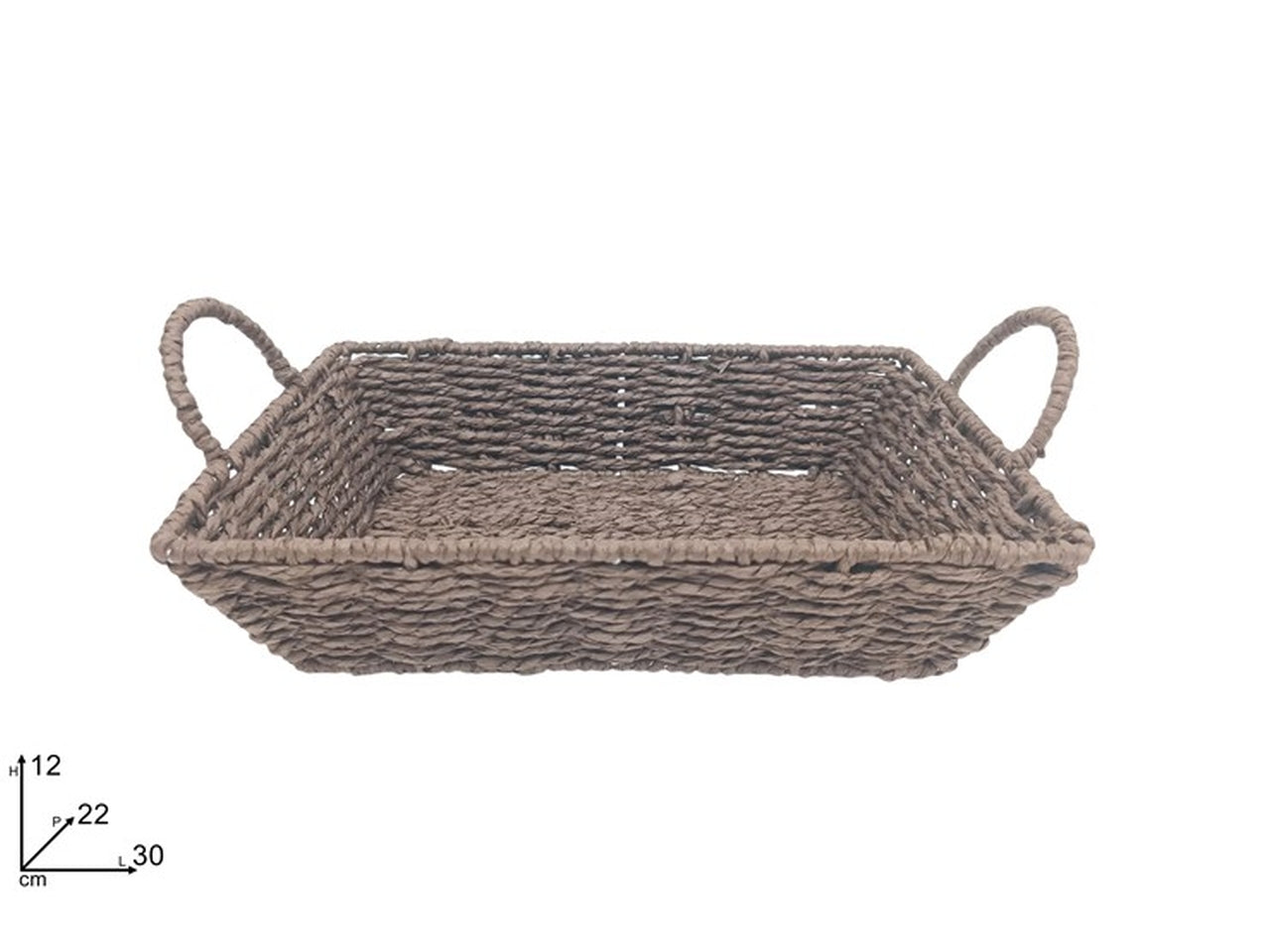 Cesta rettangolare 30x22xh12cm marrone
