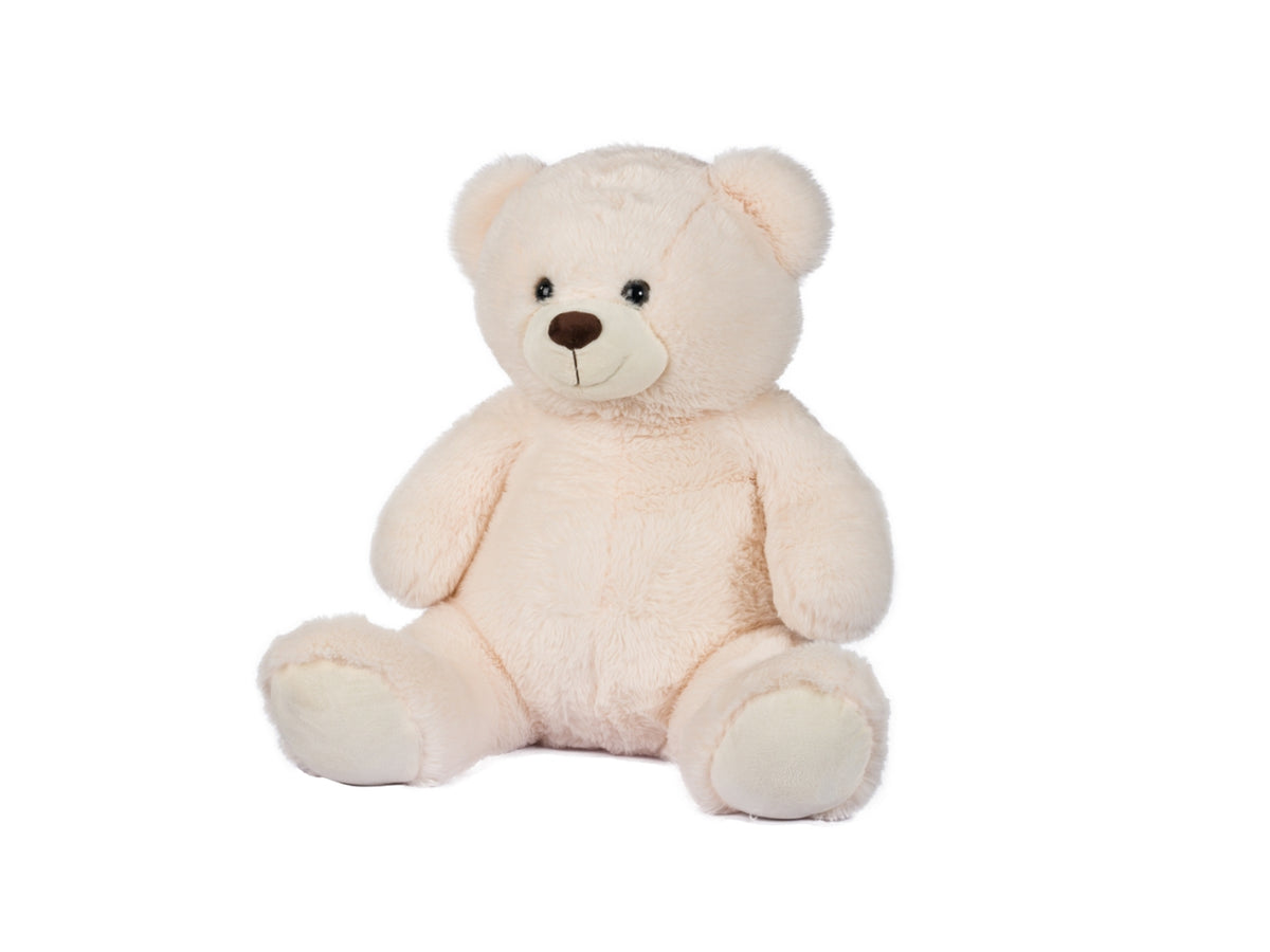 Peluche Orso seduto bianco h55cm pelo morbidissmo