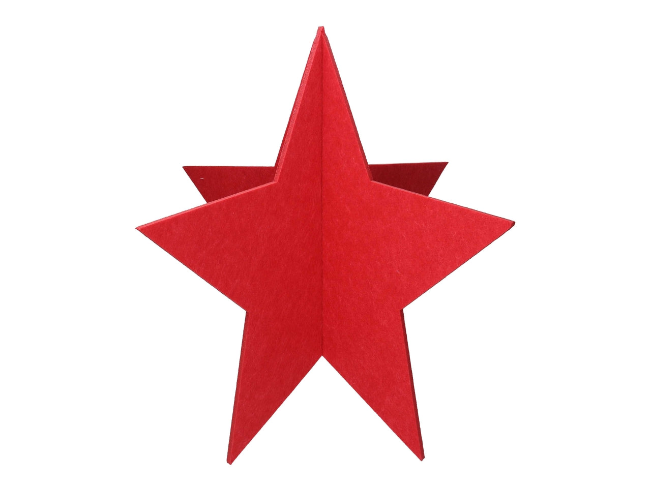 Decorazione stella in feltro rosso 60x60xh.58cm