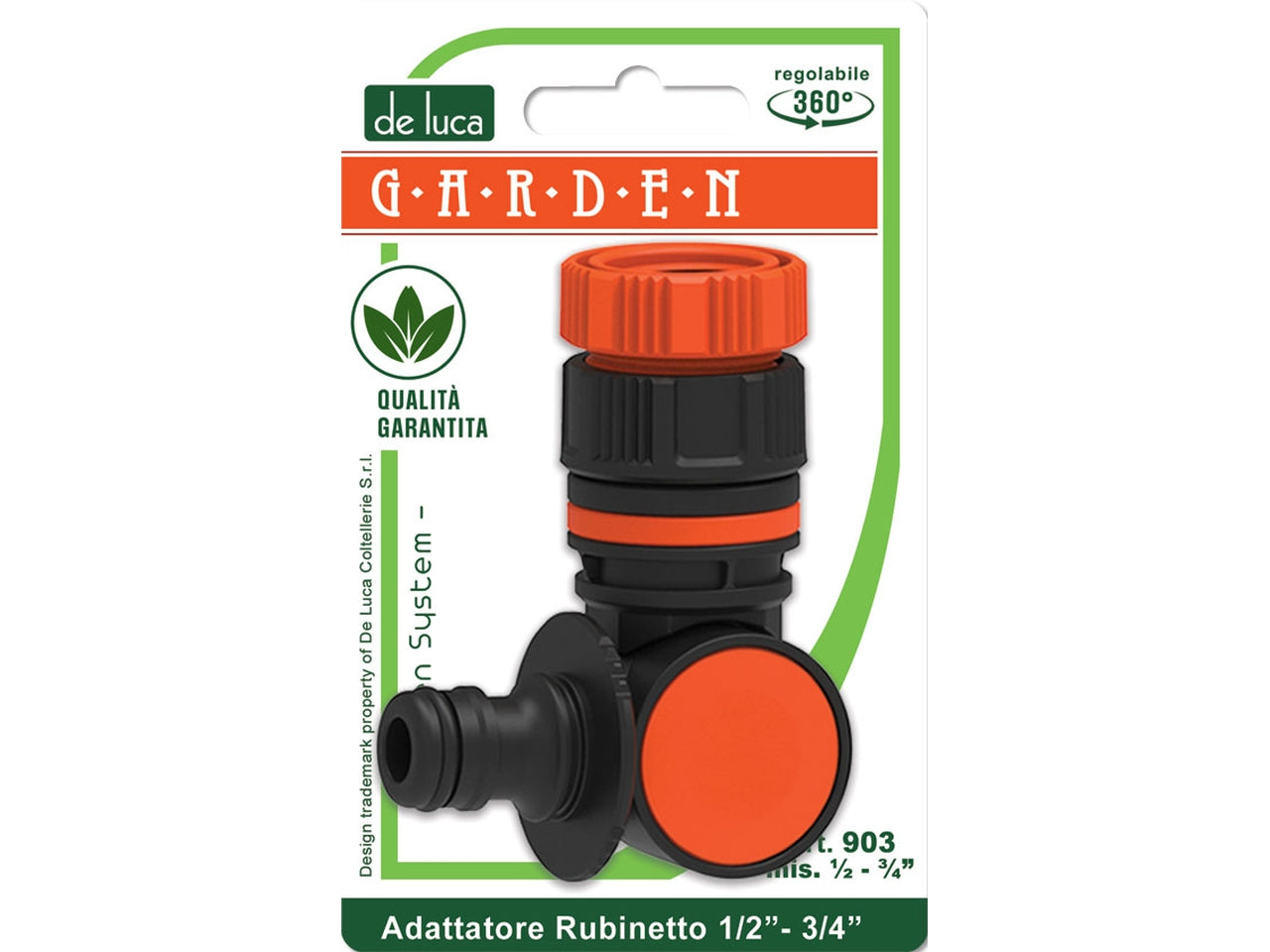 Adattatore rubinetto regolabile 360° da 1/2" e 3/4"