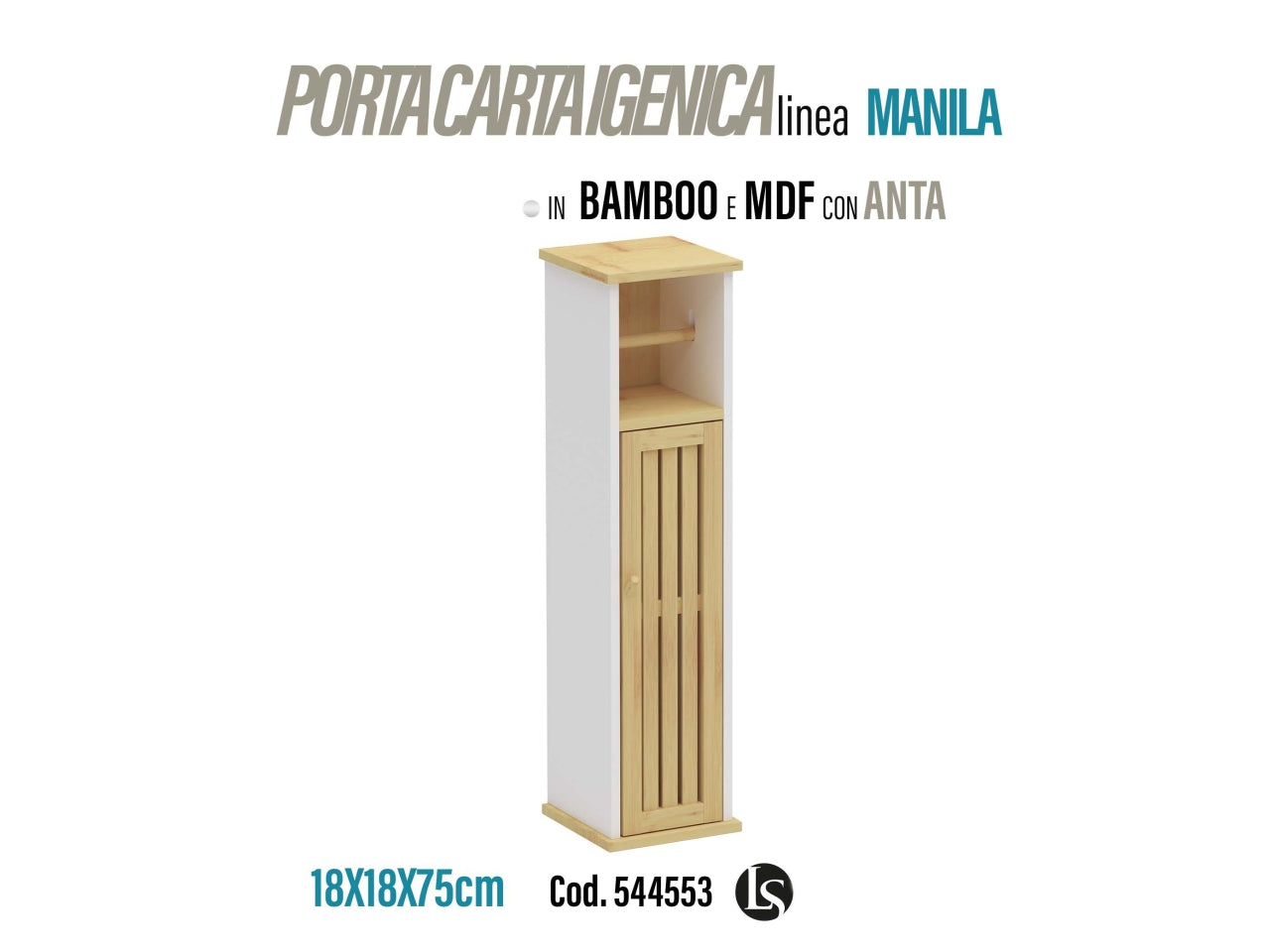 Mobile bagno bicolore 18x18x75cm