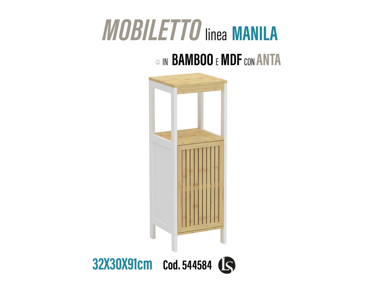 Mobile bagno bicolore 32x30x91cm