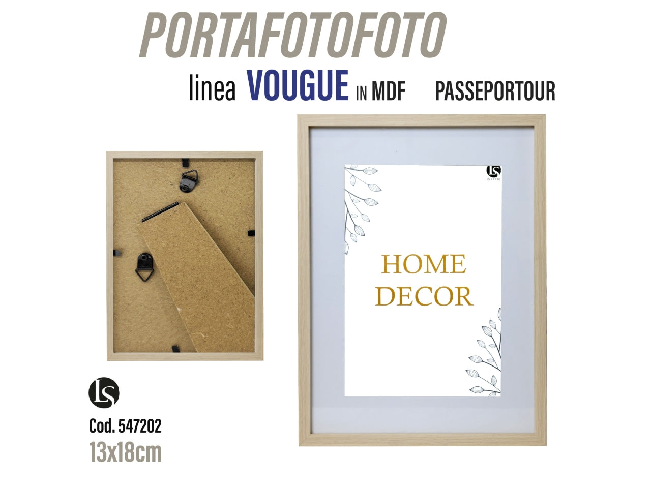 Portafoto in mdf 13x18cm