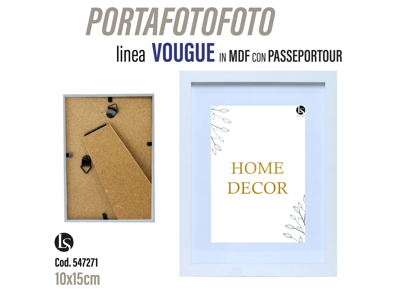 Portafoto in mdf 10x15cm