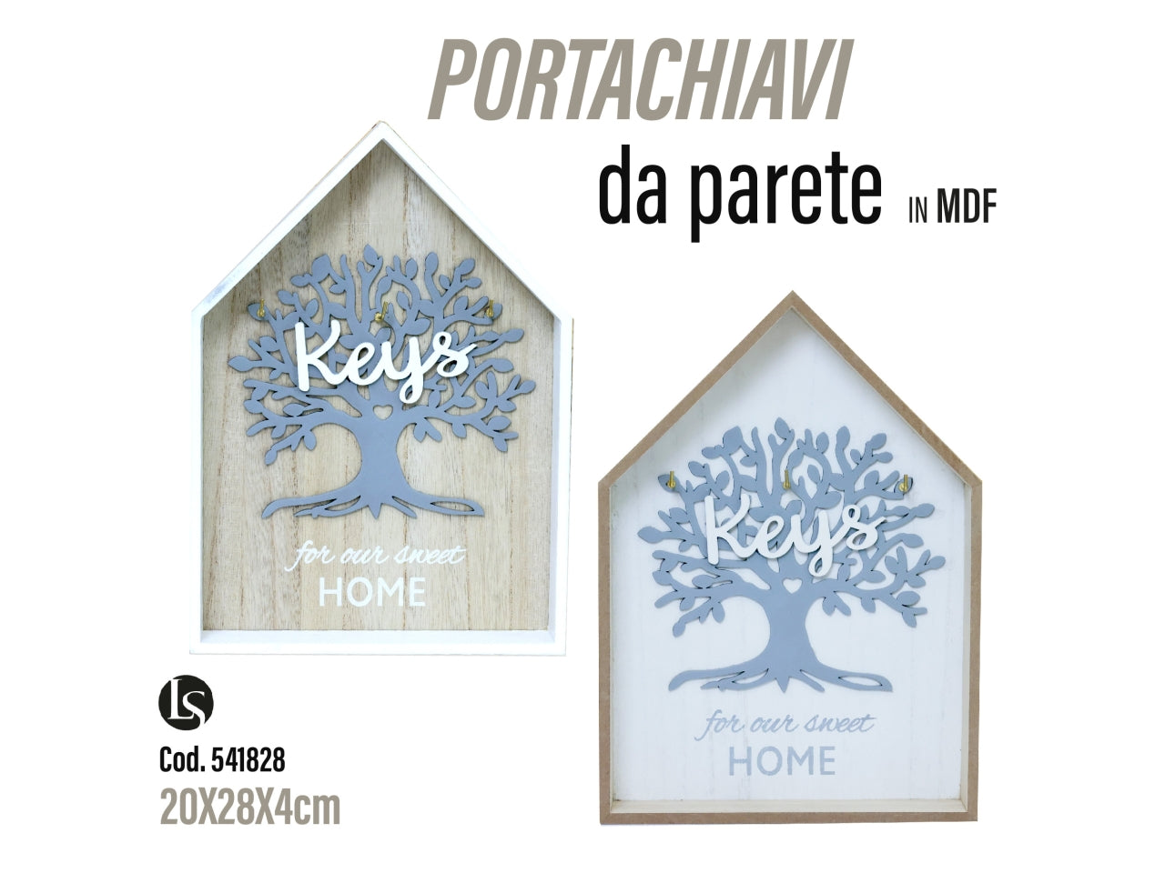 Portachiavi in mdf 20x28x4cm assortito