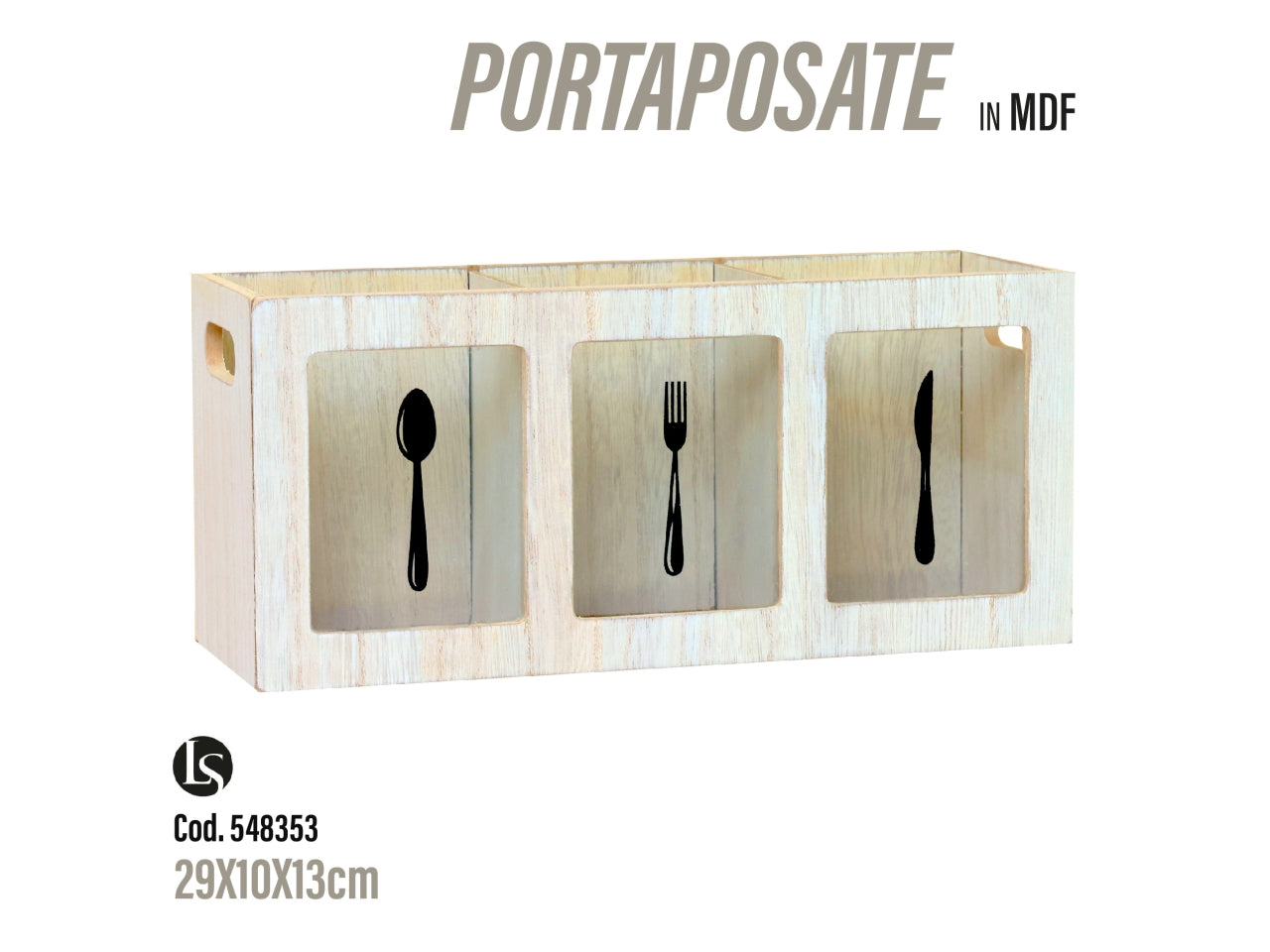 Portaposate in mdf rovere 29x10x13cm