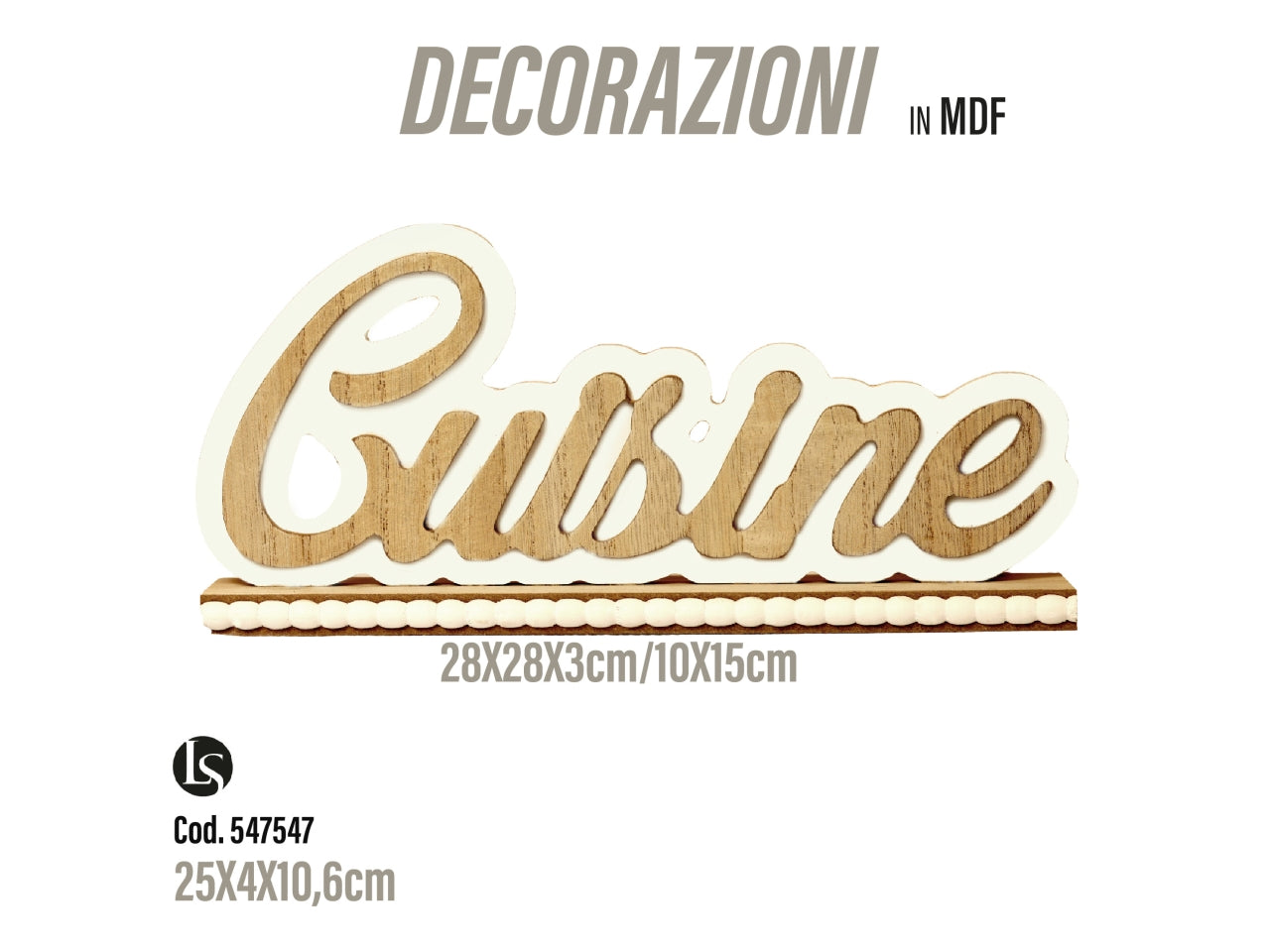 Scritta decorativa cuisine 25x4x10,6cm