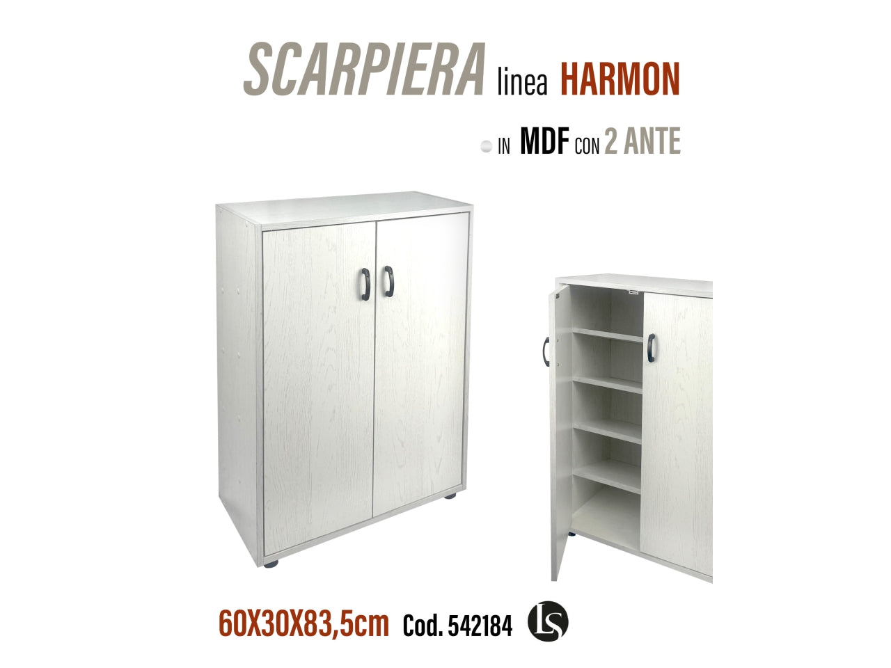 Scarpiera biancao 60x30x83,5cm
