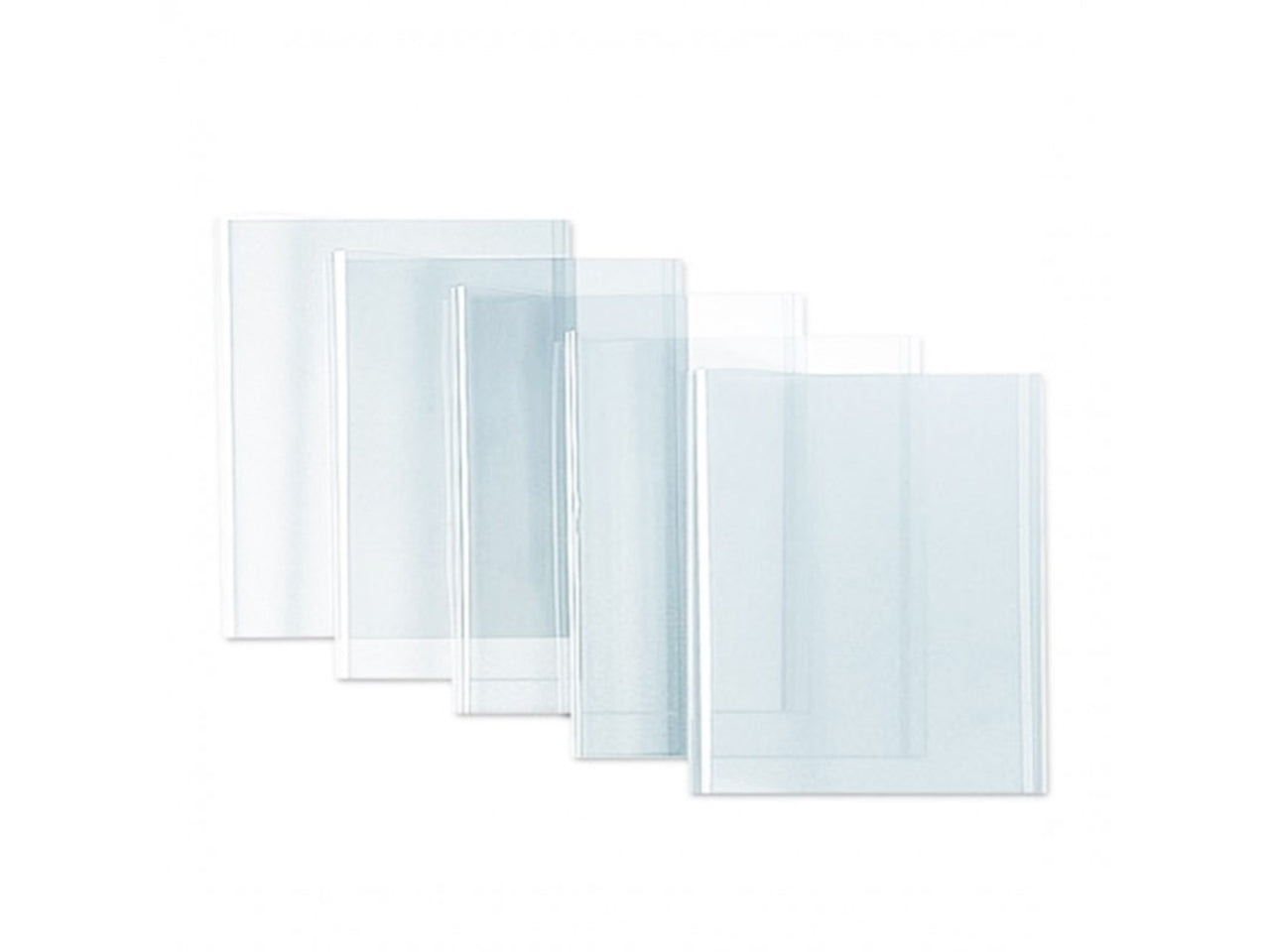 Copri libro maxi trasparente con adesivo laterale 57x36.5cm in confezione da 20 pezzi