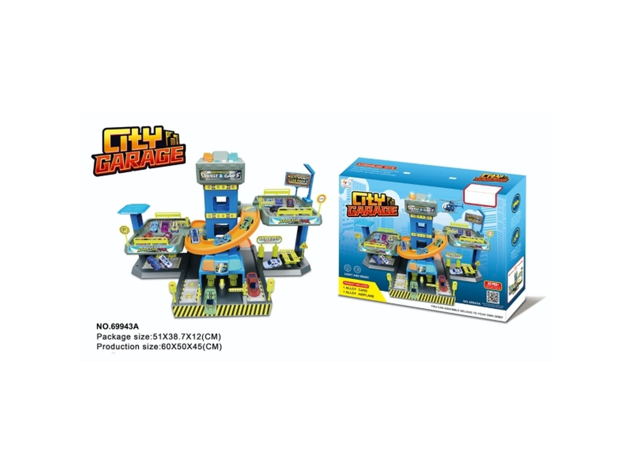 Urban city super garage elettrico 3 piani 2 veicoli in metallo con luci e suoni