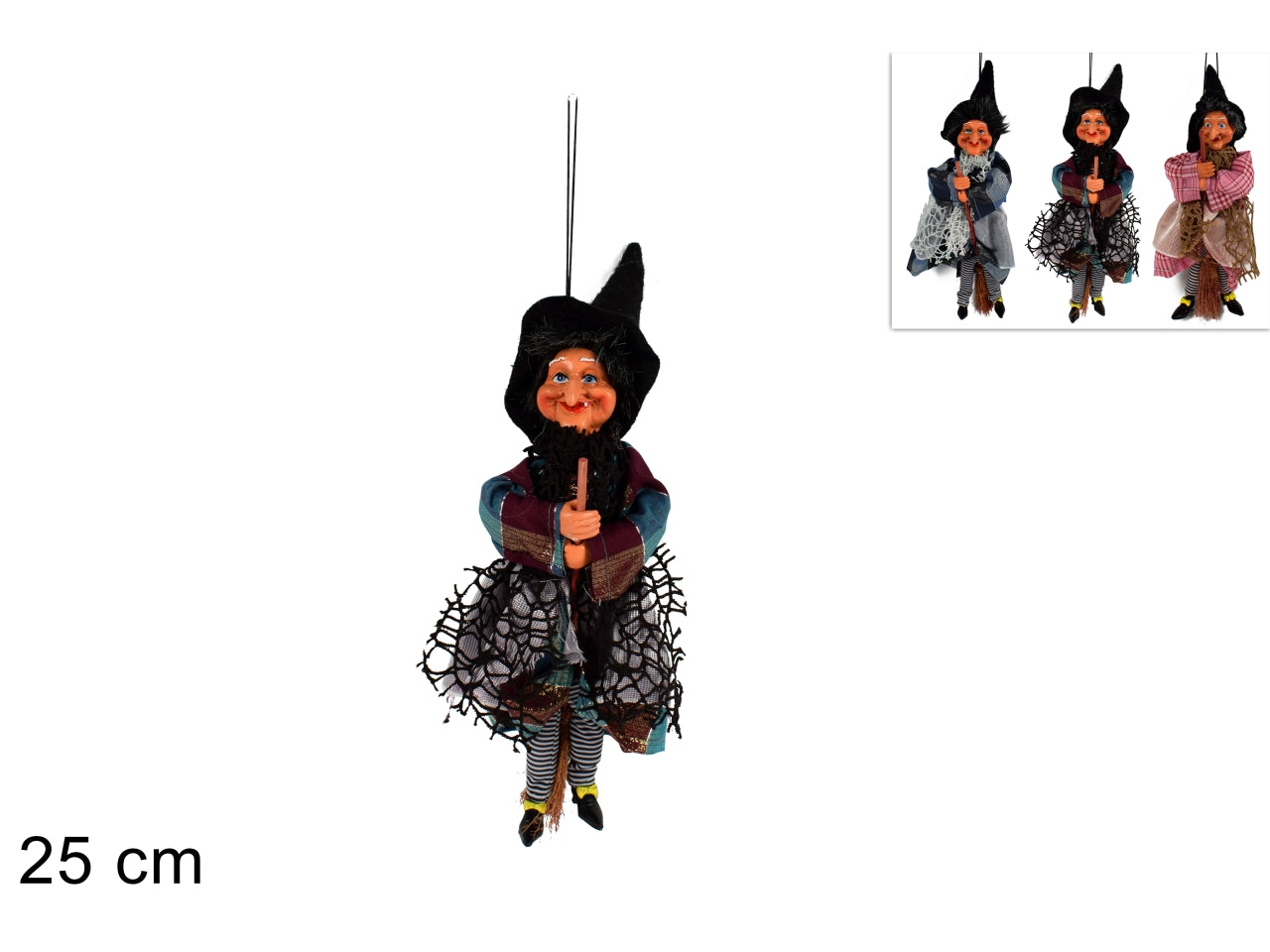 Befana 25cm con scopa