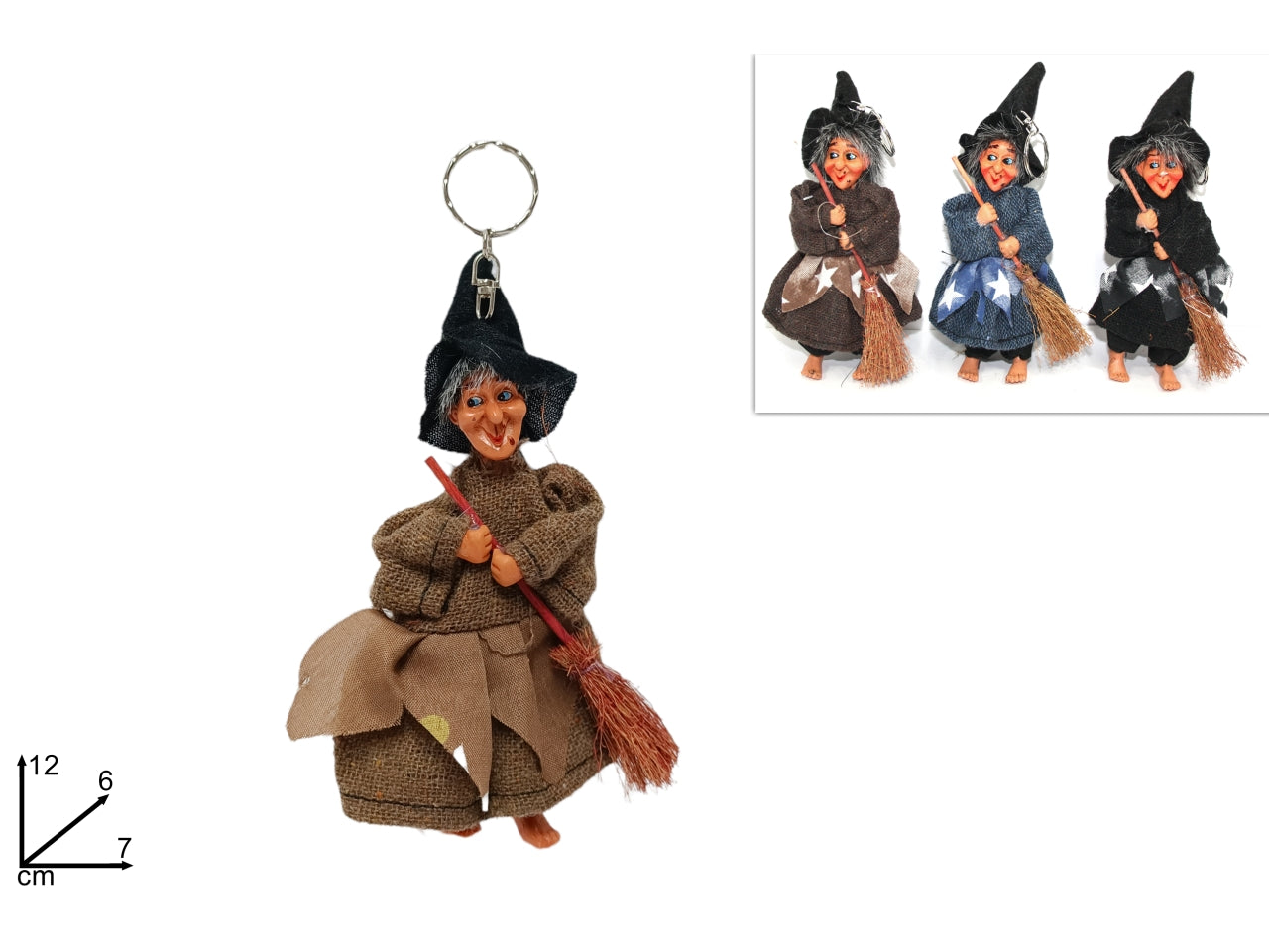 Befana portachiavi 12cm