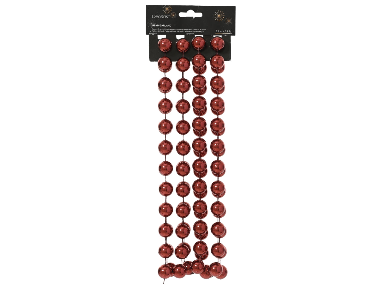 Ghirlanda con palle d.2x270cm bordeaux