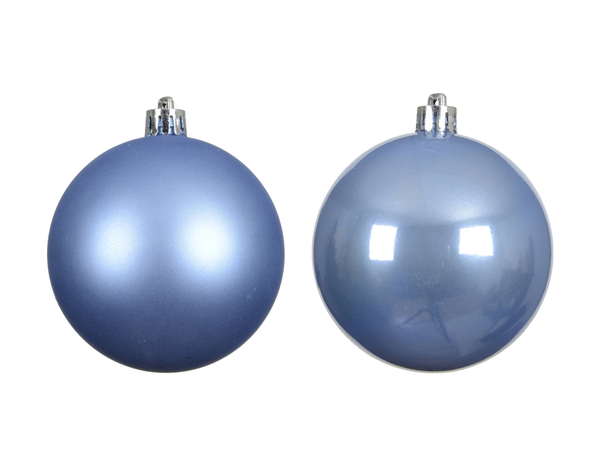 Palla 8cm in confezione da 6 pezzi azzurro cielo lucido e opaco