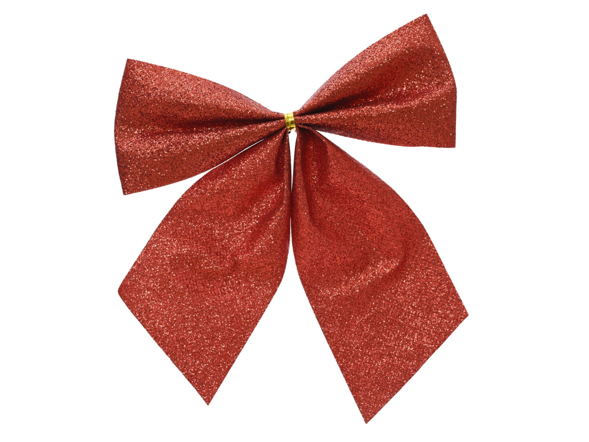 Fiocco rosso glitter in cartella da 3 pezzi