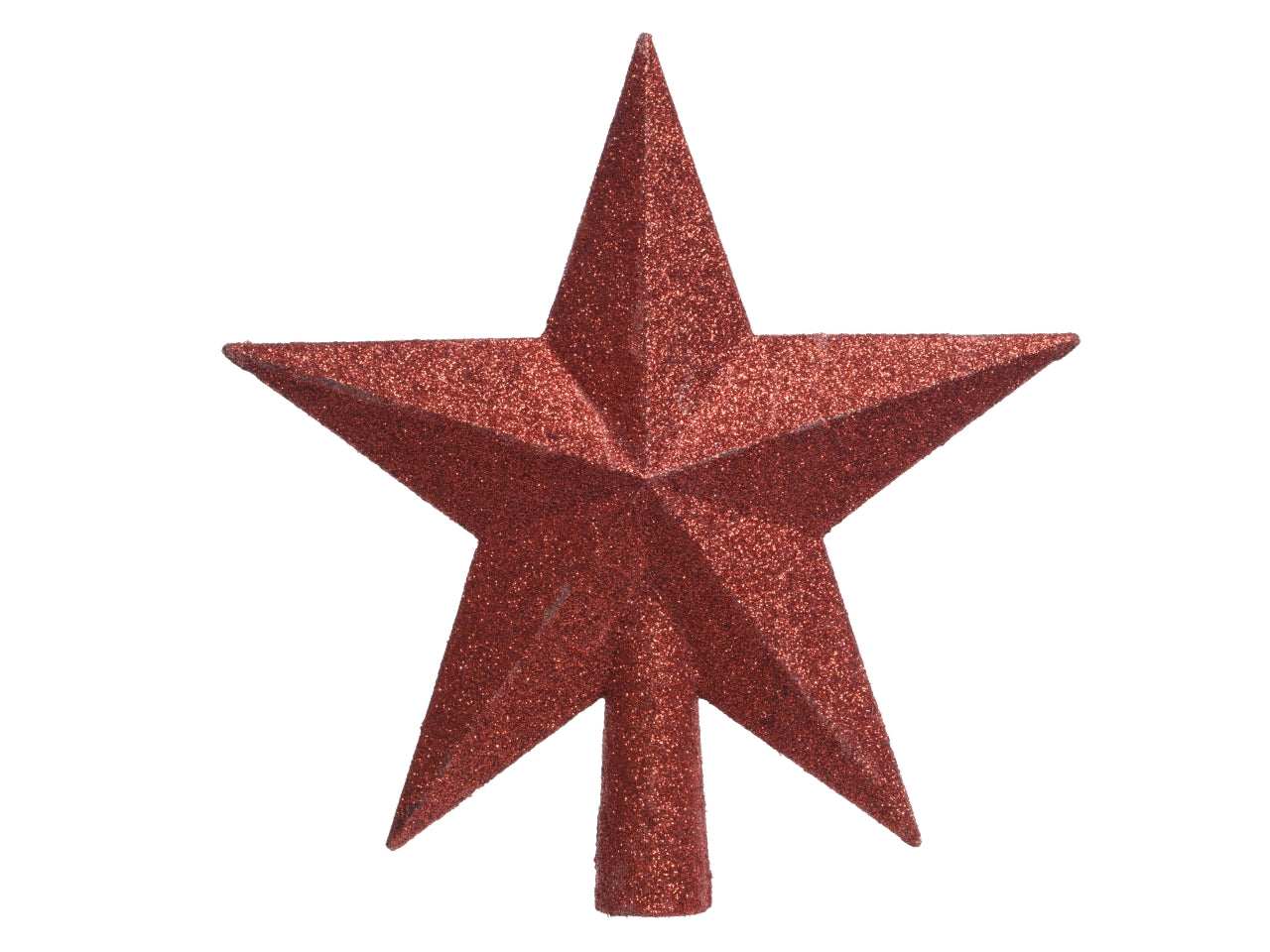 Puntale stella 19cm rosso glitter