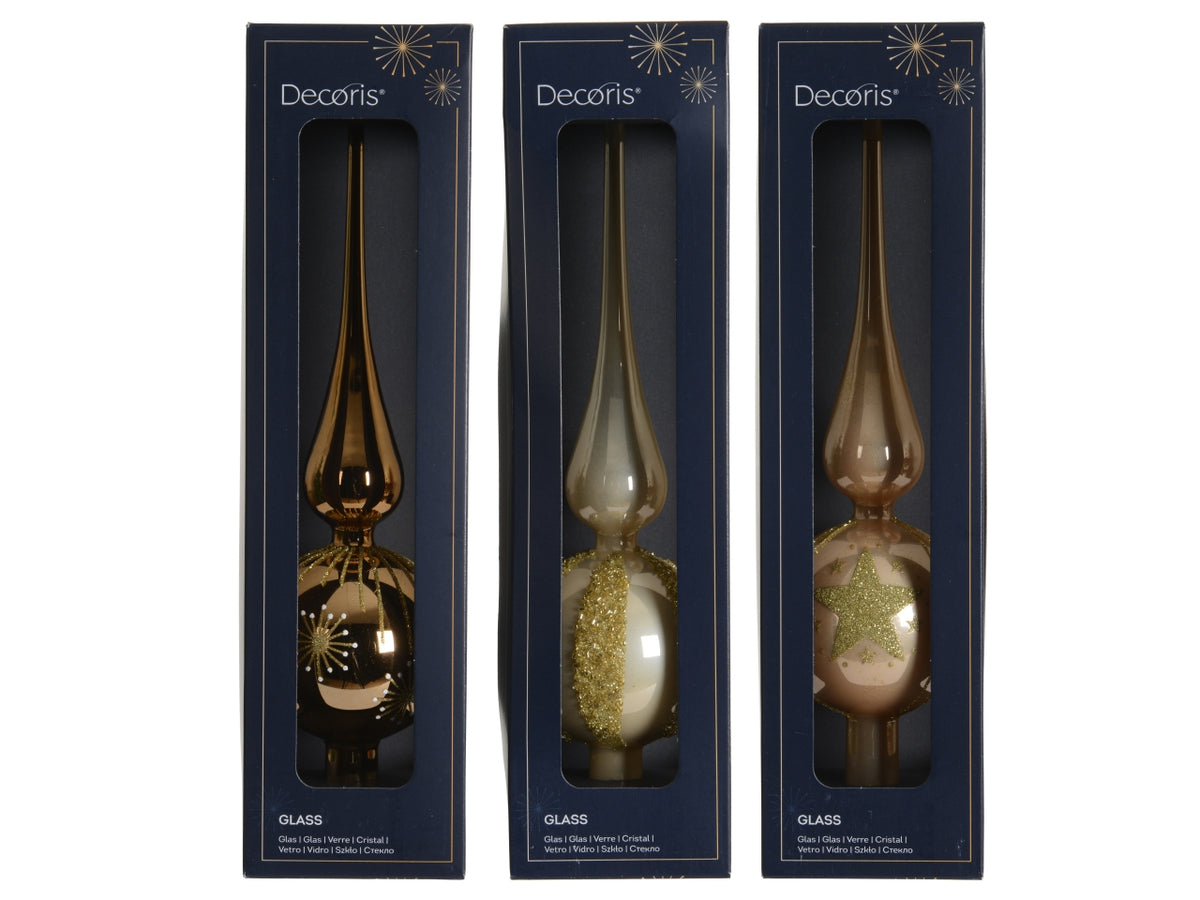 Puntale vetro 31cm decorazioni colori assortiti