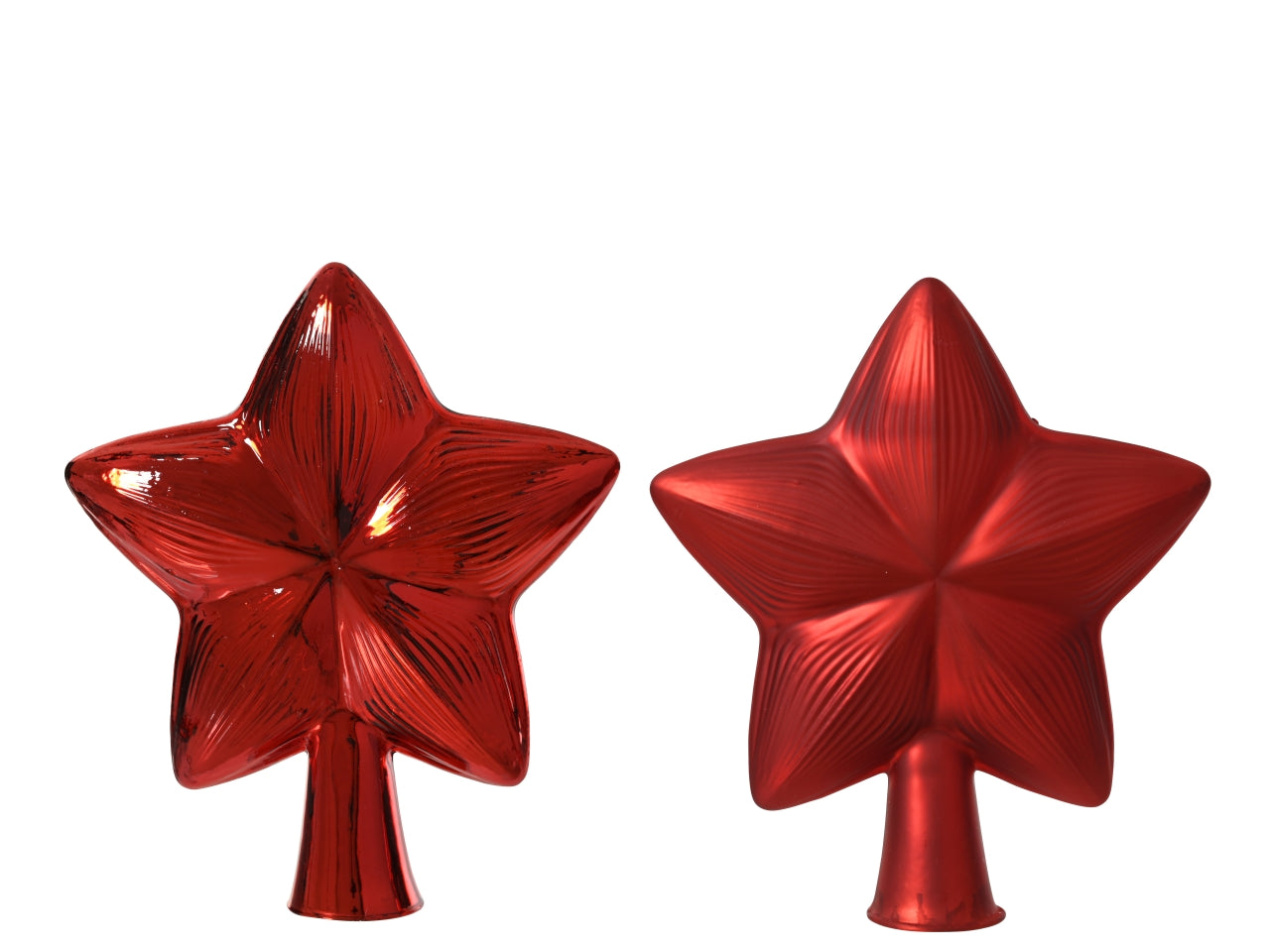 Puntale stella vetro 17cm rosso