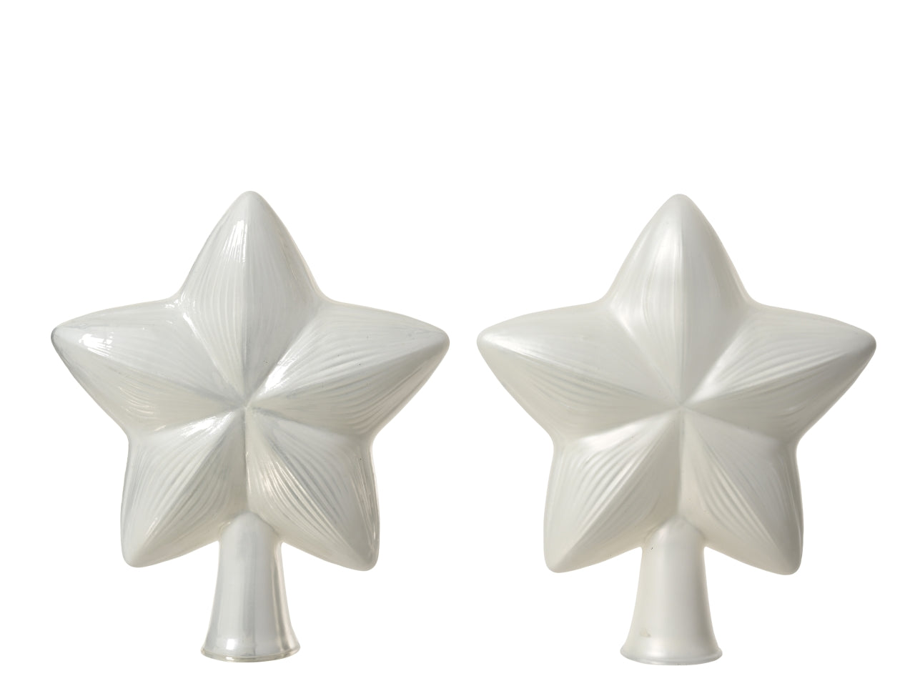 Puntale stella vetro 17cm bianco