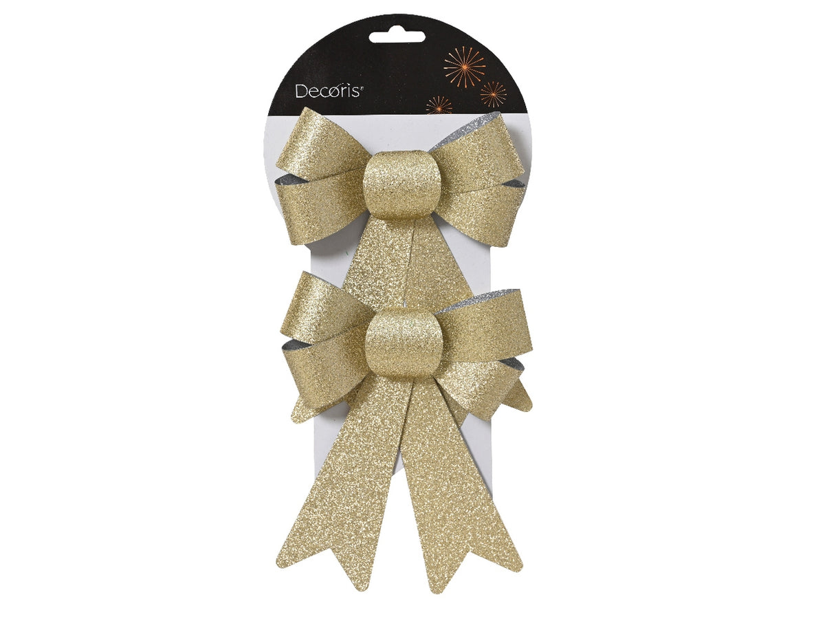 Fiocco 15x17cm in cartella da 2 pezzi oro