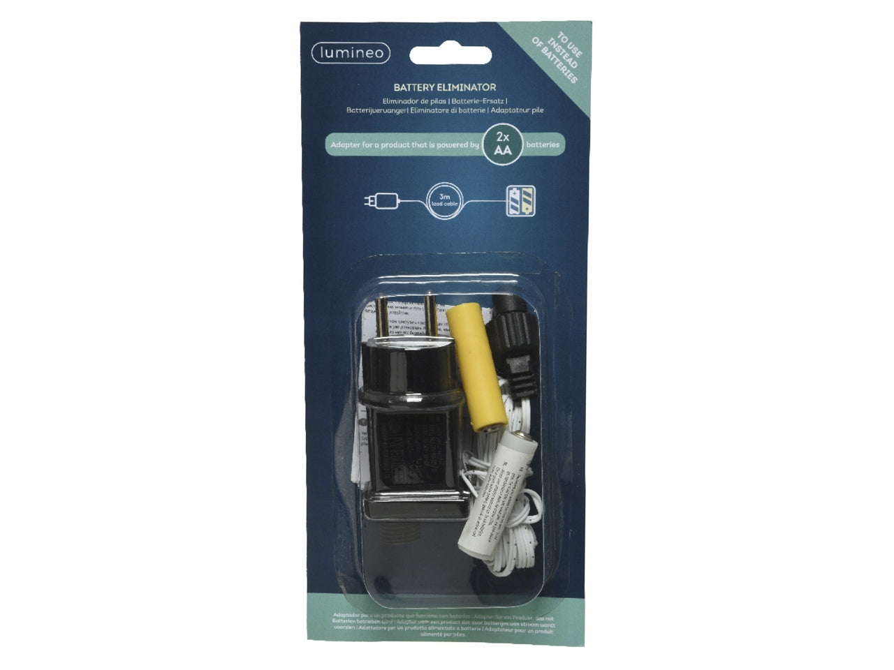 Eliminatore batterie 2xAA stilo con filo da 3mt