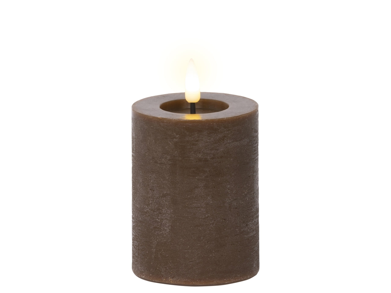 Candela led 7x11,3cm a batteria marrone