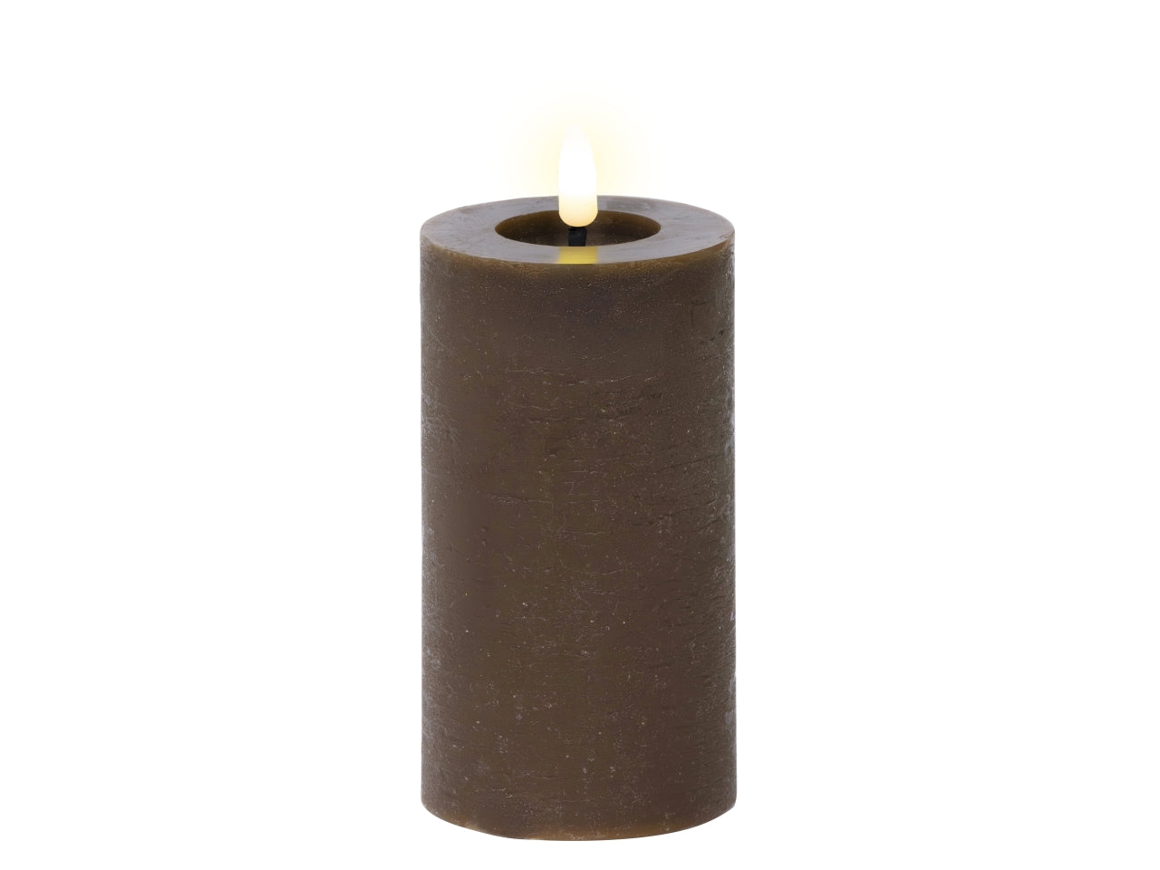 Candela led 7x15cm a batteria marrone