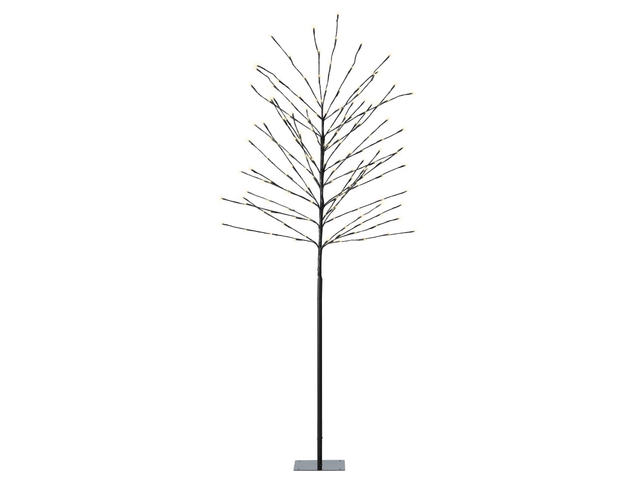 Albero in metallo 180cm d.70cm con led bianco caldo fisse