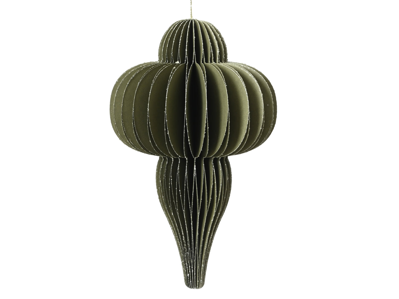 Decorazione goccia in carta 9xh.15cm verde