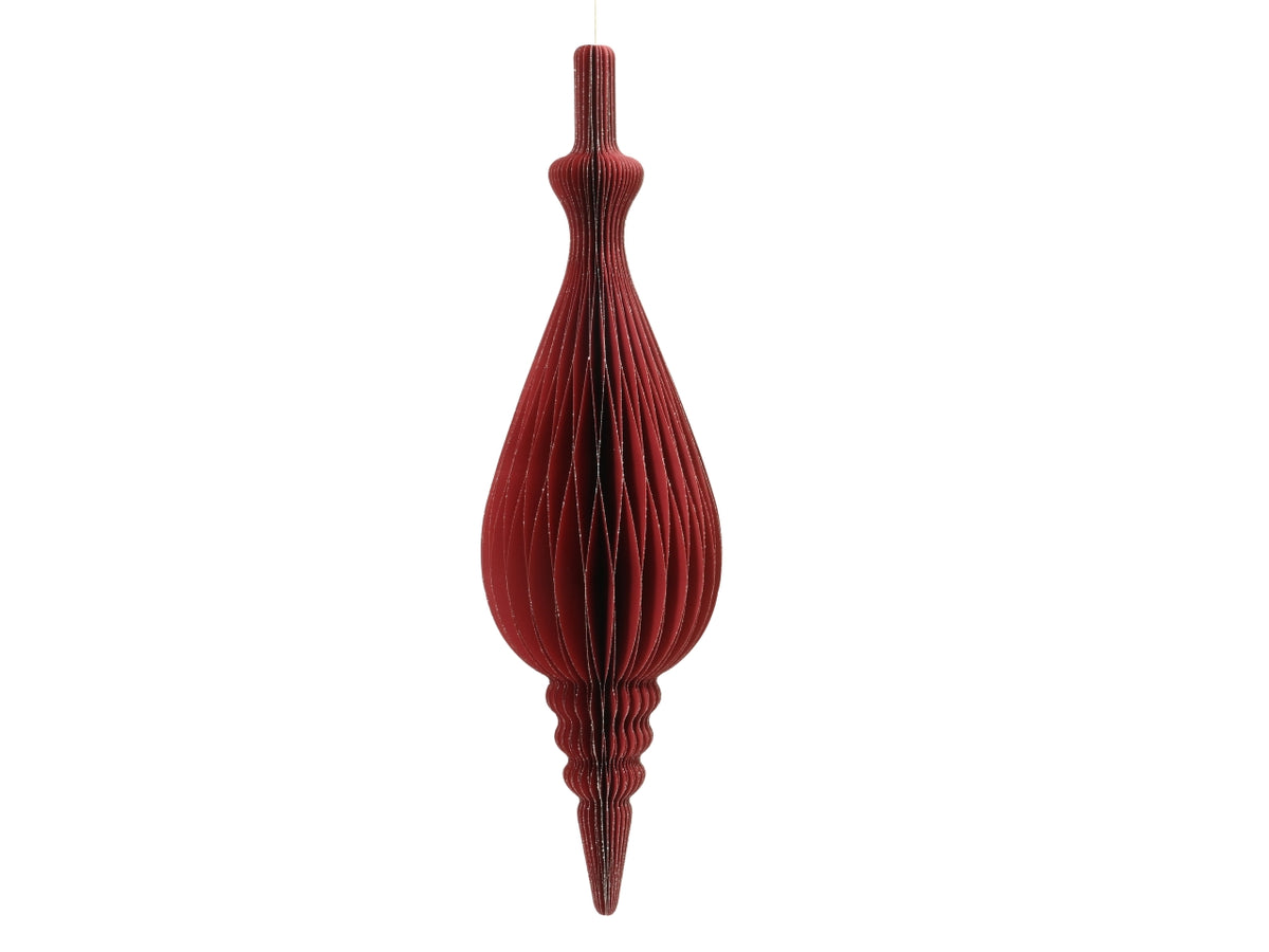 Decorazione goccia in carta 22xh.80cm rosso