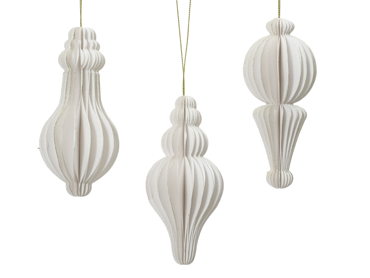 Appendino goccia in carta 5,5xh.12cm bianco modelli assortiti