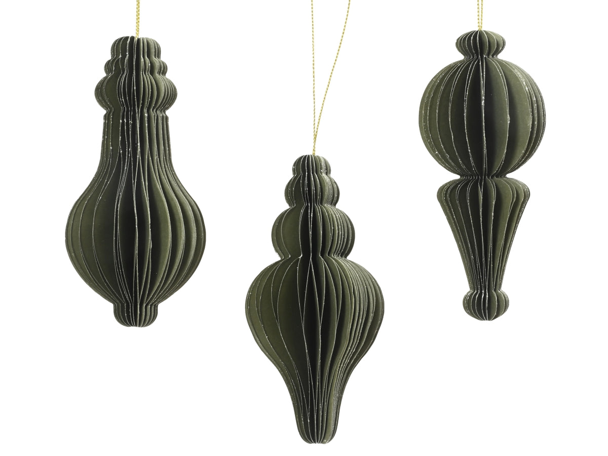 Appendino goccia carta 5,5xh.12cm verde modelli assortiti