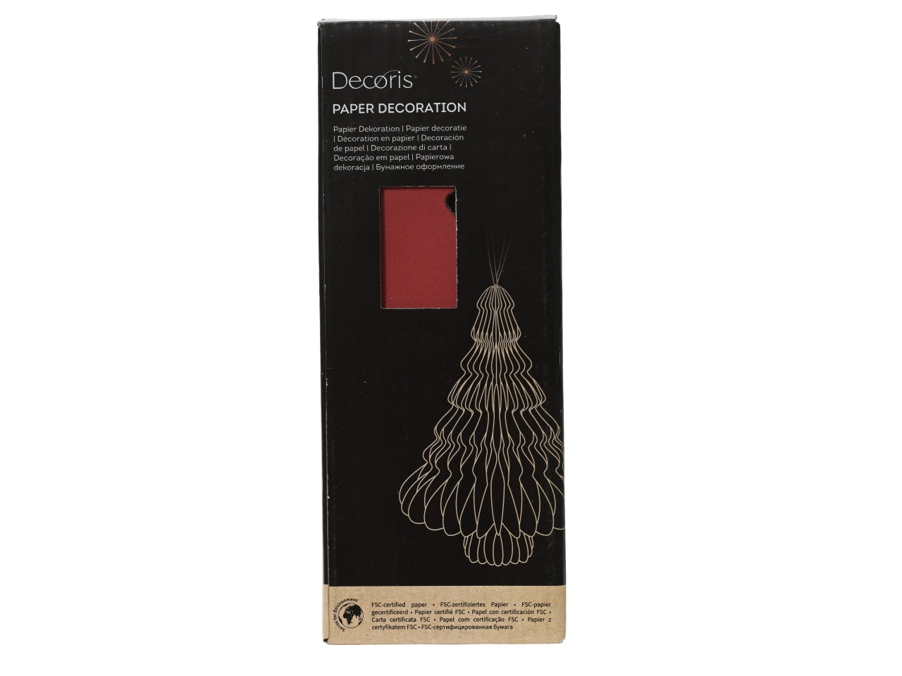 Decorazione albero in carta 15xh.20cm rosso