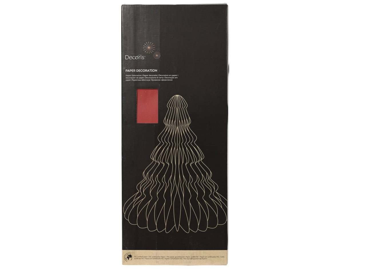 Decorazione albero in carta 48xh.60cm rosso