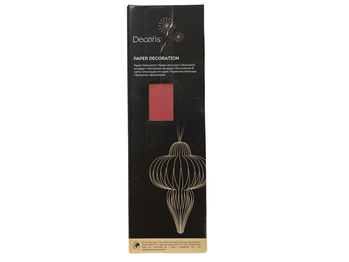 Decorazione goccia in carta 24xh.40cm rosso