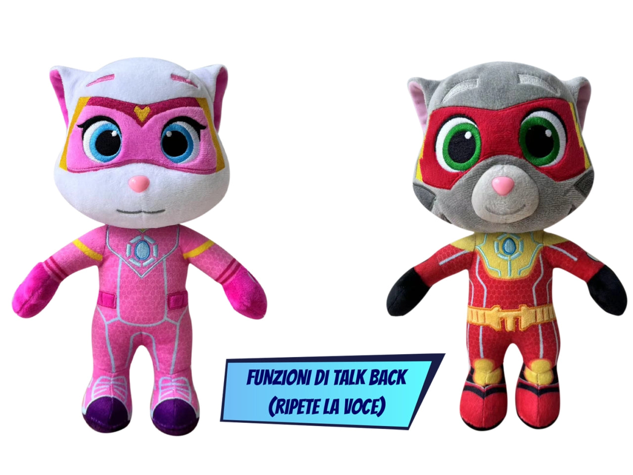 Talking tom SuperAmici Peluche Talking Back 30cm in 2 assortimenti