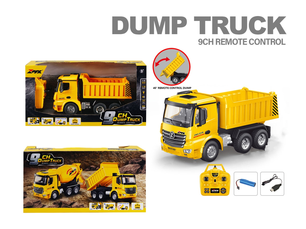 Camion Cantiere Radiocomandato Funzioni Reali e Pack
