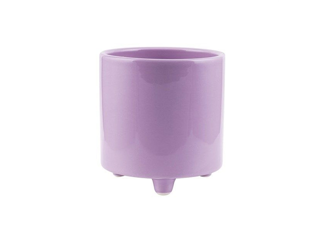Cilindro ceramica con piede lilla h.147x137mm interno h.120x125mm