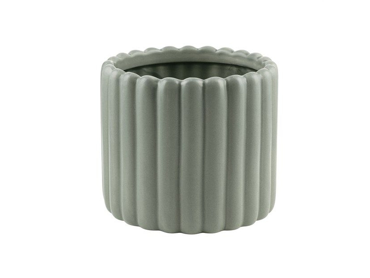 Cilindro rigato ceramica verde petr. h.105x125mm interno h.100x105mm