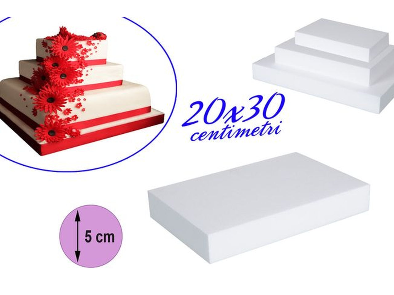 Base in polistirolo 20x30x5cm