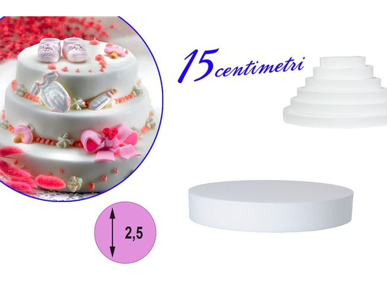Base in polistirolo d.15x 2,5cm